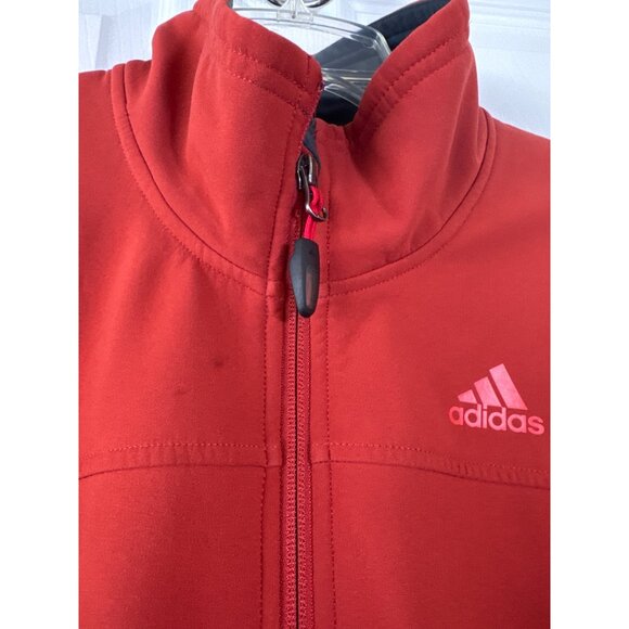 Adidas Outdoor Orange Red Full-Zip Jacket Size M Lightweight & Warm - Picture 4 of 9